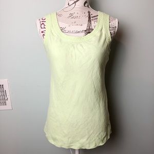 Liz Claiborne tank top green size small 100% linen